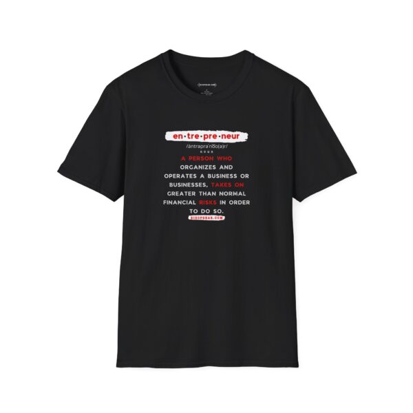 "Entrepreneur Definition" Risk-Taker Tee by BizOpGear (dark background)