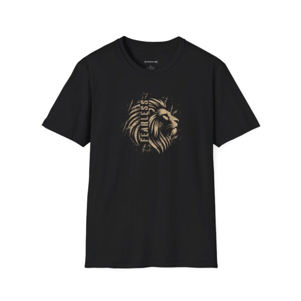 "Fearless" - Strength and Courage Lion Head Tee by BizOpGear (Tan Design)