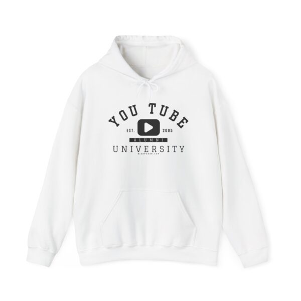 "YouTube University Alumni" Hoodie Unisex Heavy Blend™ Hooded Sweatshirt (black letters)