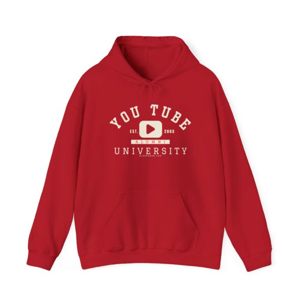 "YouTube University Alumni" Hoodie Unisex Heavy Blend™ Hooded Sweatshirt (light letters)